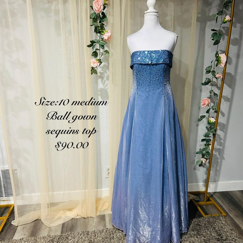 Blue Sequin Maxi Dress